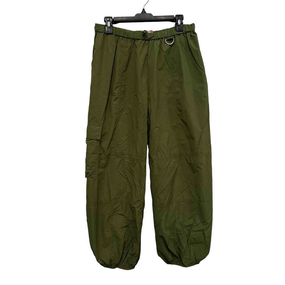 Urban Outfitters Olive Green Nylon Cargo Balloon Parachute Pants Large Baggy